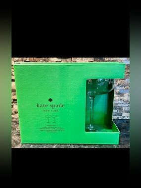 Kate Spade New York Larabee Dot  Coupe Cocktail Glasses in Signature Box Lenox